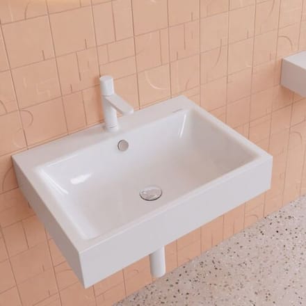 Kaldewei PURO wall-mounted washbasin 3164 with 1 tap hole, 60 cm 901406013001