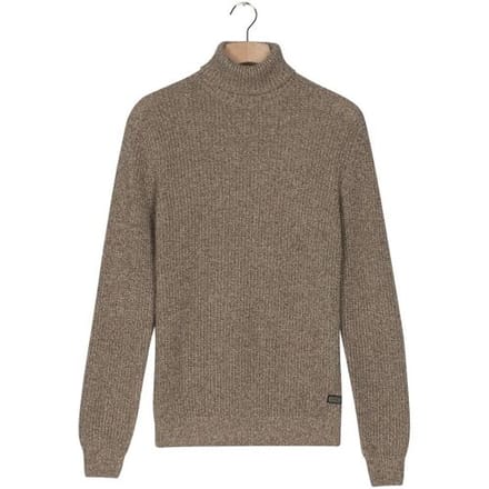 Baileys Trui Rollneck Mouliné Rib Structure Donker Taupe / male