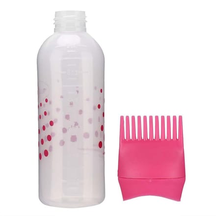 Haarverffles Shampoo Haarkleurmiddel Applicatorfles met Kam 170ml (Rode roos) white