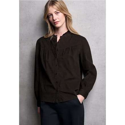 Corduroy blouse met ruches