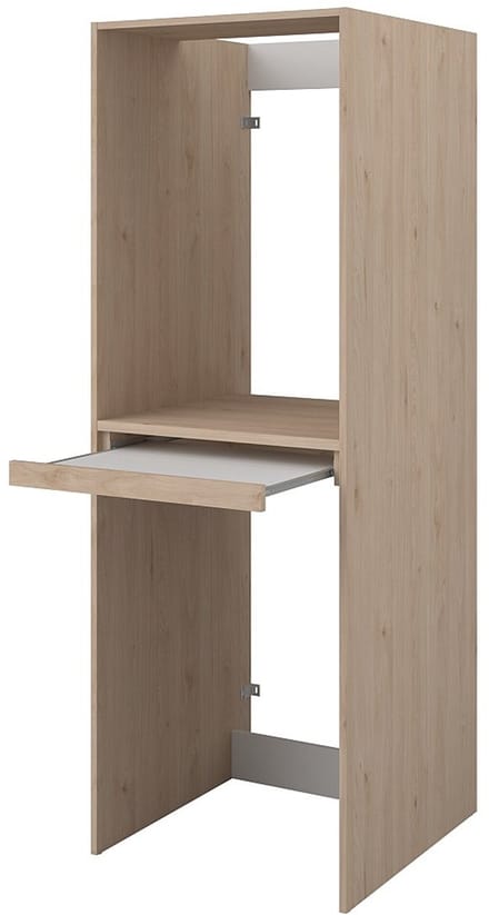 Vente-unique Wasmachine- en droogkastmeubel - Licht naturel - B64 x H184 cm - ERKANO