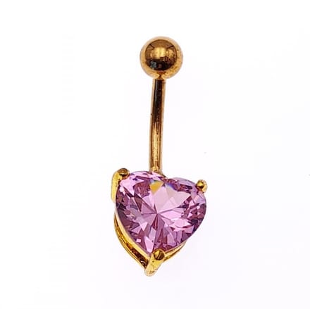 Navel Piercing - Roze Diamand Goud