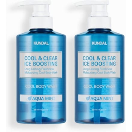 Kundal Cool   Clear Ice Boosting Cool Douchegel Aqua Mint 500ml 2 stuks NONE white