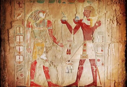 Fotobehang - Egypt Painting 375x250cm - Vliesbehang