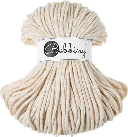 Bobbiny Macramé Koord 5 mm – 100 m – Natural – Gerecycled Katoen