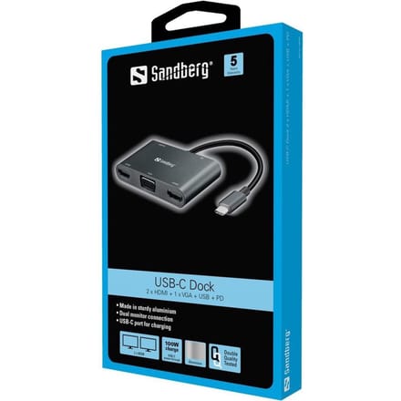 Sandberg USB-C Dock - Docking station - USB-C - VGA HDMI