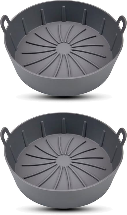 Bodo® Airfryer Bakje - Airfryer Accesoires - 2x 19 cm - Grijs