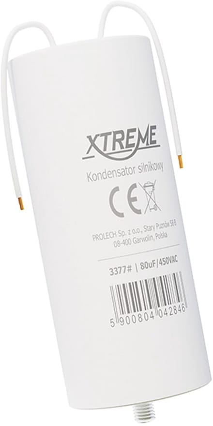 XTREME Motorcondensator 80µF 450V AC - Condensator met Kabels - Start/Bedrijf
