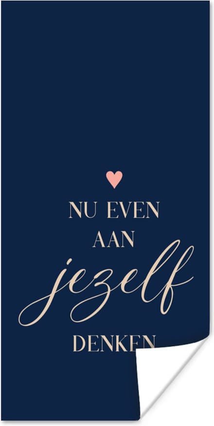 Poster Beterschap - Quote - Hart - Denken - 80x160 cm