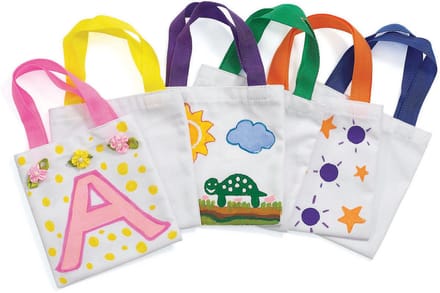 Colorations canvas knutsel draagtassen mini 24 stuks kindertas.