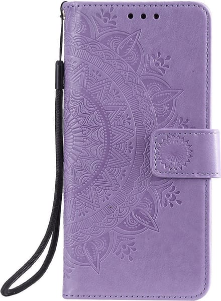 Shop4 - Samsung Galaxy A73 5G Hoesje - Wallet Case met Pasjeshouder Mandala Patroon Paars