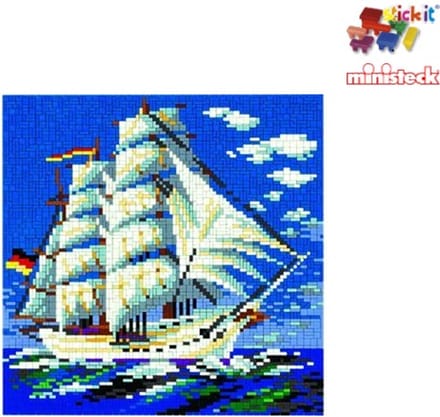 Stickit Zeilschip, ca. 5.000 steentjes, voorbeeld, ophanghaakjes en heveltje
