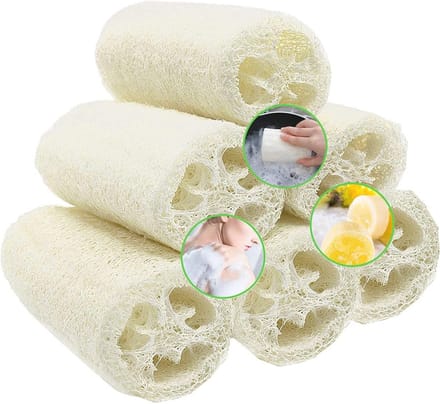 Natuurlijke Luffaspons - 6 Stuks Voor Peeling en Lichaamsverzorging