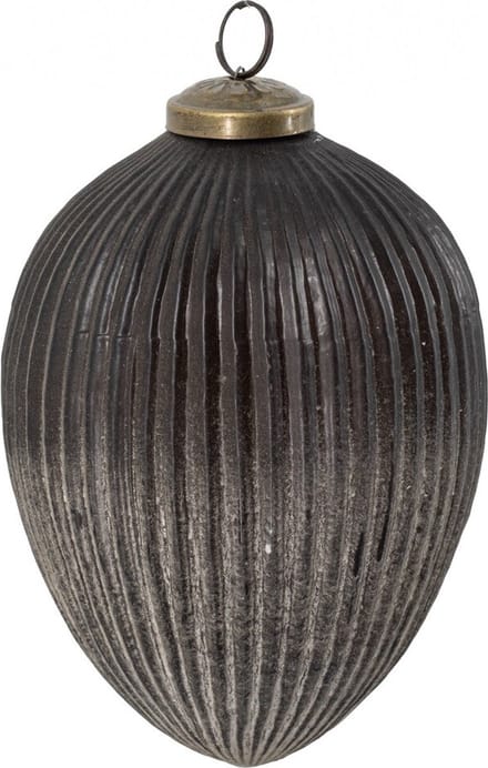 HomeBound by KY | Glazen kerstbal ombre matt black | 12,5cm | kerstbal