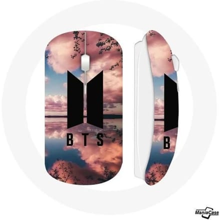 Draadloze muis Bangtan Sonyeondan BTS Logo zwarte zonsondergang achtergrond