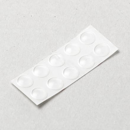 Aanslagbuffer, DB007, zelfklevend, rond, Ø 8 mm, hoogte 1,6 mm, transparant, kunststof, per 10 stuks