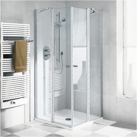 Kermi Ibiza 2000 corner entry 2-piece swing door with fixed part , half part 80 cm left I2EOL080201AK