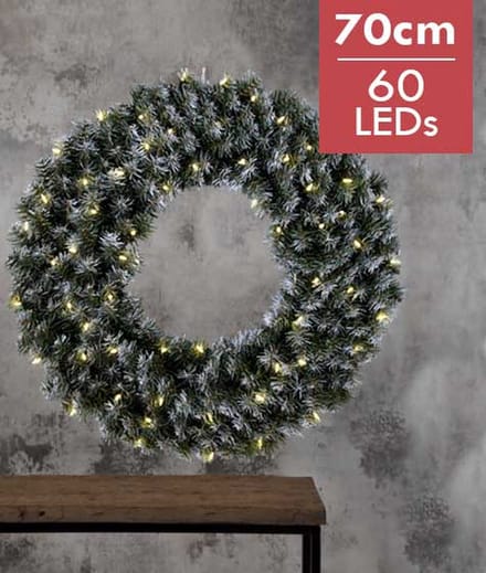 Verlichte Kerstkrans "Edmonton" 70cm