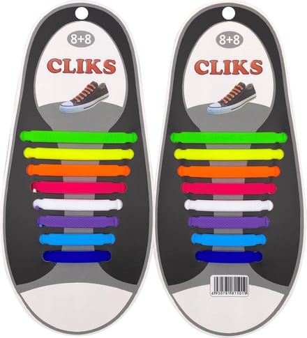 Elastische Veters Multicolor - Zonder Strikken - 1 Paar Schoenen - Kinderen & Volwassenen - CLIKS