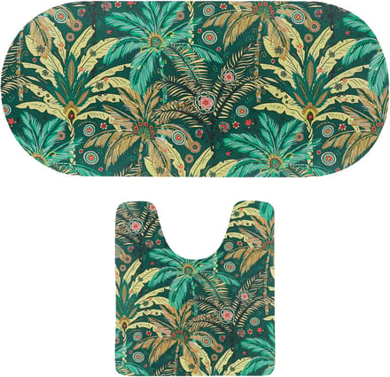Tendance badkamer matten set Jungle Fever - toiletmat/badmat lang - microfiber - antislip