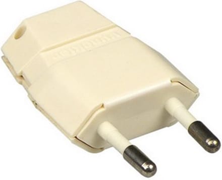 Eurostekker | Schroefbaar | Plat | Wit | Zonder randaarde | 2.5A | apparaat stekker | plattestekker | 1 Stuk