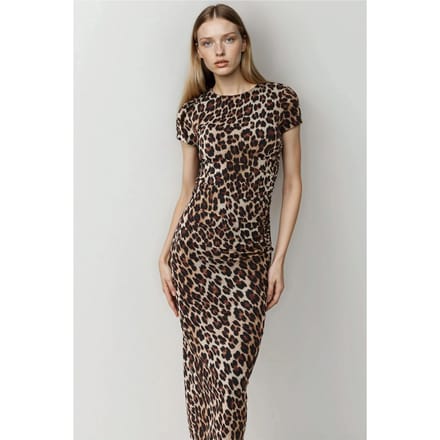 Leopardprint Aansluitend Maxidress