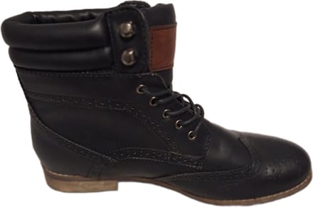 JUMEX. LEDER BOOTS- VETERS EN HOOKS-BLACK-LEER-41