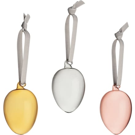 Iittala - Glazen Ei ornamenten - set van 3 - meerkleurig