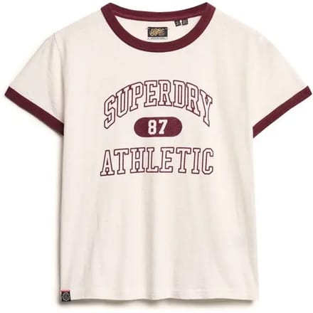 Superdry - Athletic Essentials Ringer T-shirt met aansluitende pasvorm - Dames - T-shirts