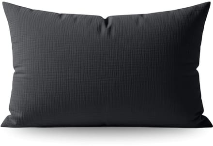 Zelesta Teddy Katoen Mousseline Kussensloop Set van 2 - Anthracite 60x70cm