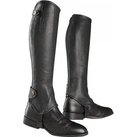 Equitheme Leather Soft Halve Chaps Zwart S / Regular