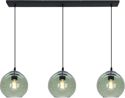 Olucia - GIADA - Hanglamp - Groen / Zwart - 3L - Vorm: Rechthoek