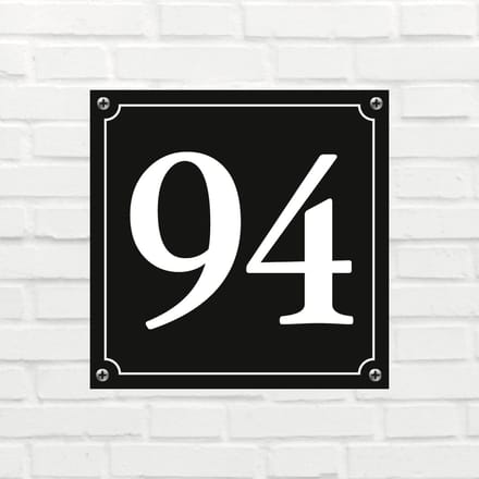 Huisnummerbord Mat zwart Deluxe - Nummer 94 - incl. bevestiging