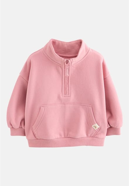 Next - Meisjes - Sweatshirt met kwartrits - Roze