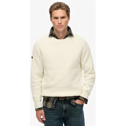 Superdry Grof Gebreide Trui met Raglanmouwen Crème Grootte: M