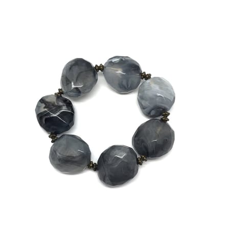 Behave Armband - kralenarmband - elastisch - grijs - kunststof - 16cm