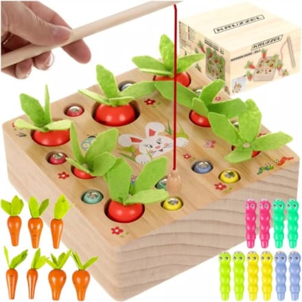Kruzzel Houten 2-in-1 Spel - Educatief & Interactief - Worteltuin voor Kinderen