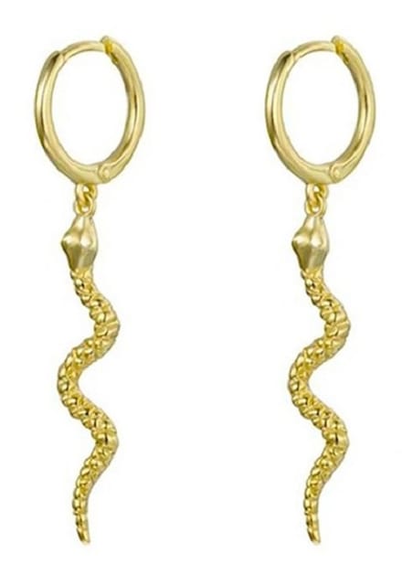 Oorringen met Slang - Koper - 3,5 cm - Goudkleurig