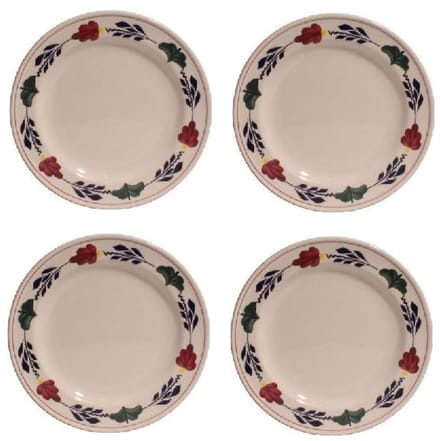 Boerenbont ontbijtborden rond 21cm - set van 4 Stuks