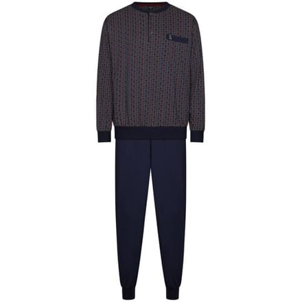 Robson - Pyjama - Katoen - Blauw - Knoopsluiting - Maat 52
