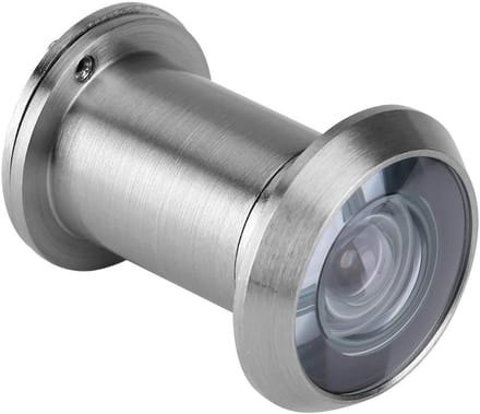 Brushed Silver Deurspion met 220° Hoek, Optisch Glas en Privacy Kap voor Verbeterde Beveiliging