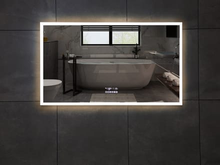 Mawialux LED Badkamerspiegel - 120cm - Rechthoek - Verwarming - Digitale klok - Bluetooth - Nova