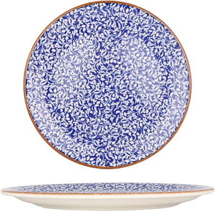 By Bone Dinerbord - Edera Cobalt - Porselein - 25 cm - set van 6