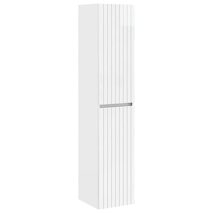vidaXL - Wandgemonteerde - Badkamerkast - Hoogglans - Wit - 33 - x - 34,5 - x - 160 - cm