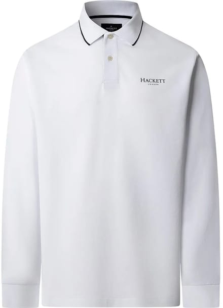 Hackett Heritage Ess Lange Mouw Poloshirt Wit S Man