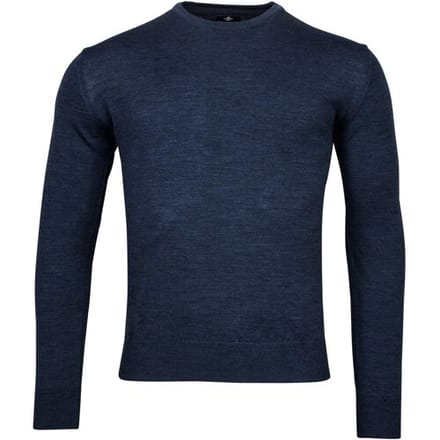 Baileys Trui Crew Neck Pullover Single Knit Uni Merino Dark Blue / male