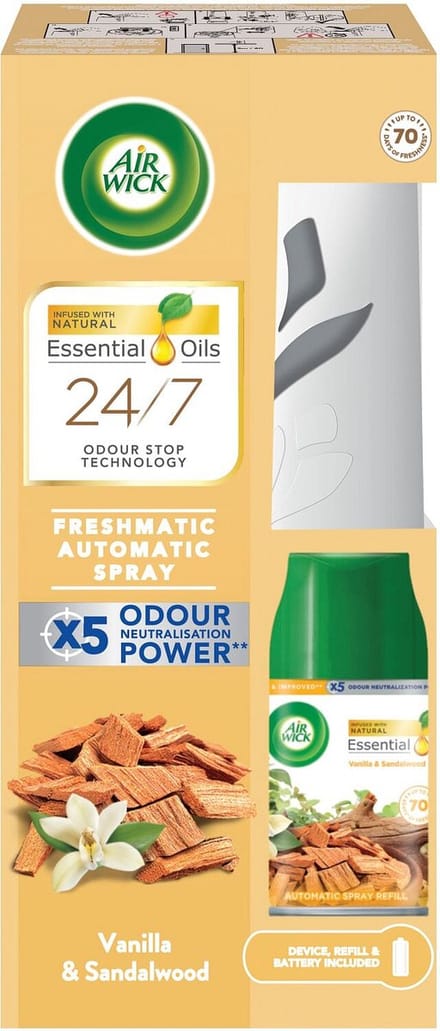 Air Wick FreshMatic Vanilla and Sandalwood Dispenser + Refill 250 ml