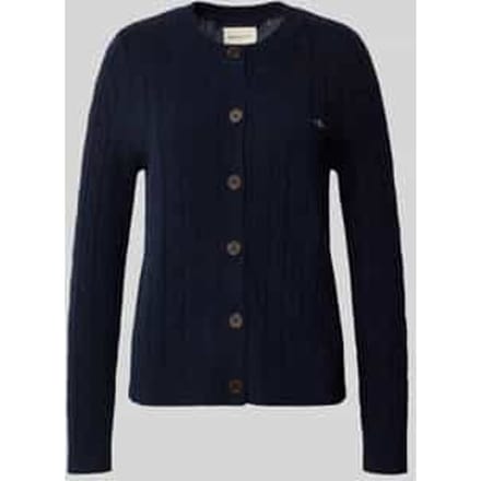 Gebreid jack met kabelpatroon en labelstitching