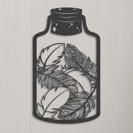 Wanddecoratie | Veren in fles - L (35x60cm)