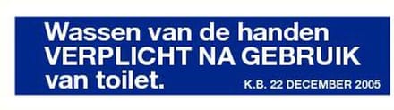 Wassen van handen verplicht sticker 200 x 50 mm